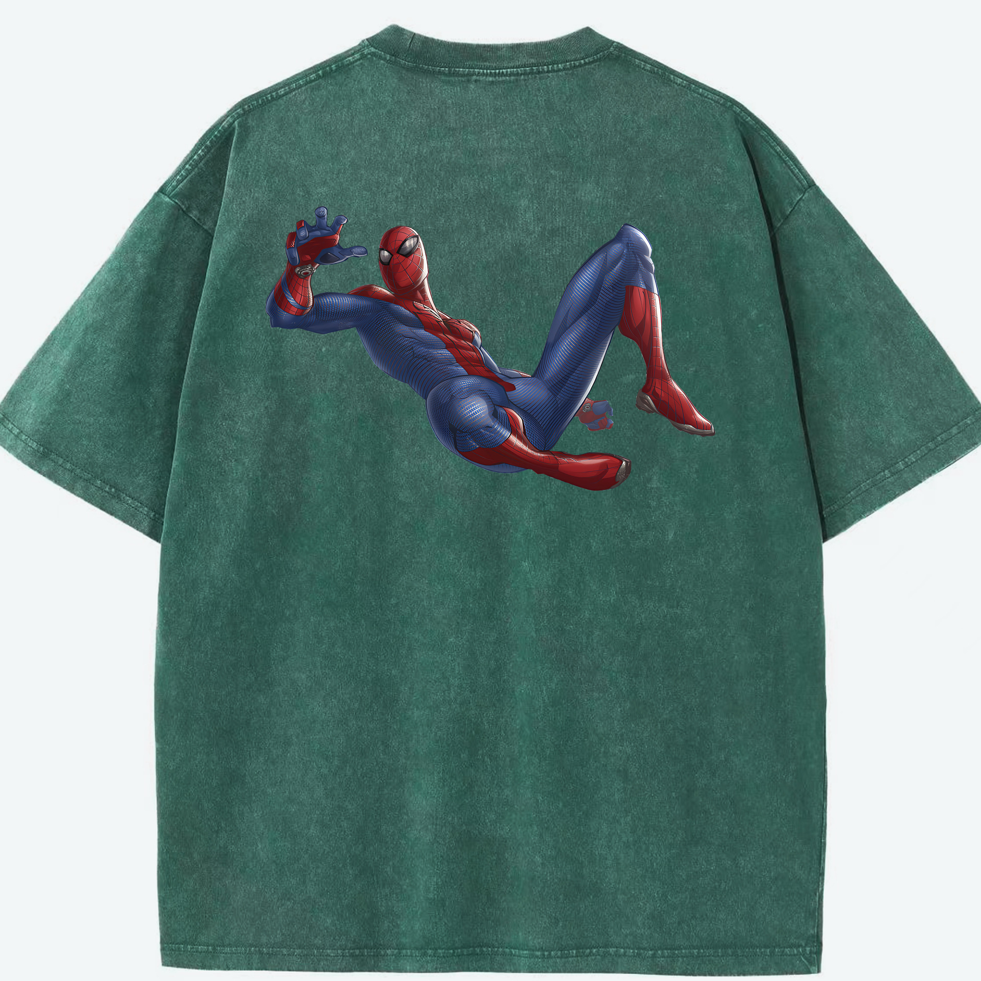 （画像用） Spider Man スパイダーマン 綿100% ヴィンテージ風 半袖Tシャツ（背面プリント）